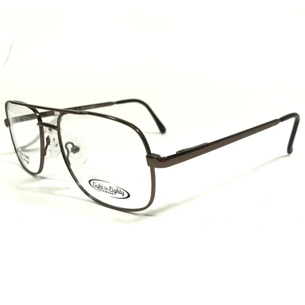 Eight to Eighty Eyeglasses Frames MORTY BROWN Square Full Rim 54-18-140